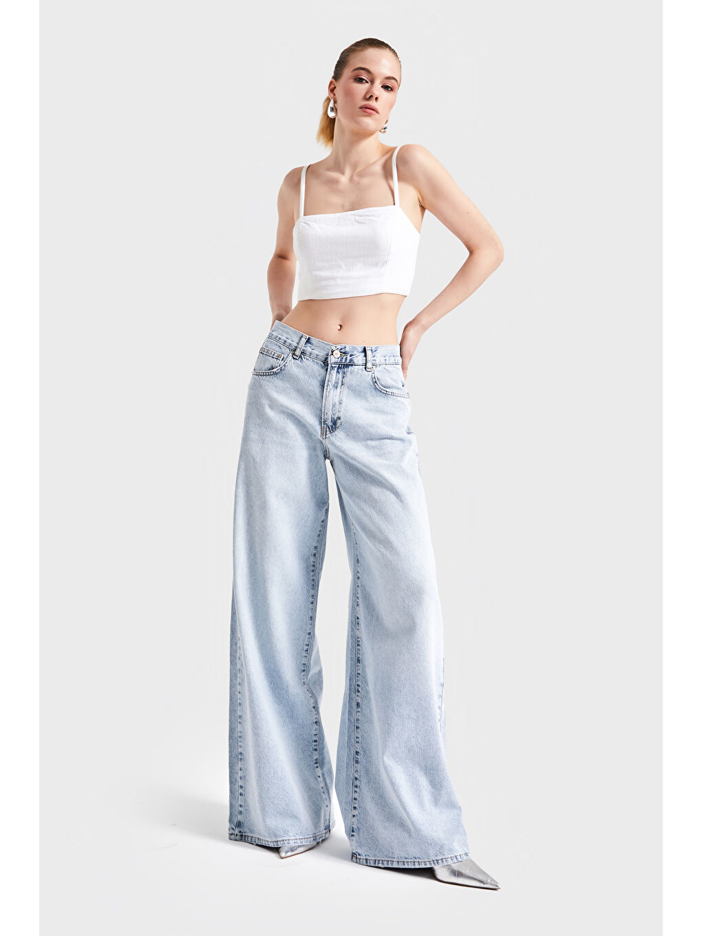 Mavi Kadın Snow Jean Rengi Hera 17S5-3 Palazzo Fit Denim Pantolon-1