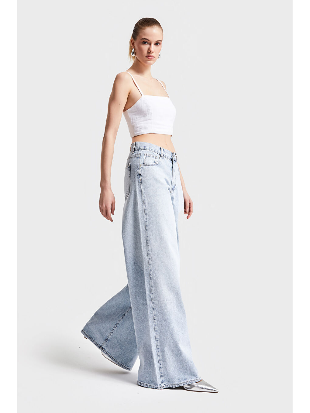 Mavi Kadın Snow Jean Rengi Hera 17S5-3 Palazzo Fit Denim Pantolon-2