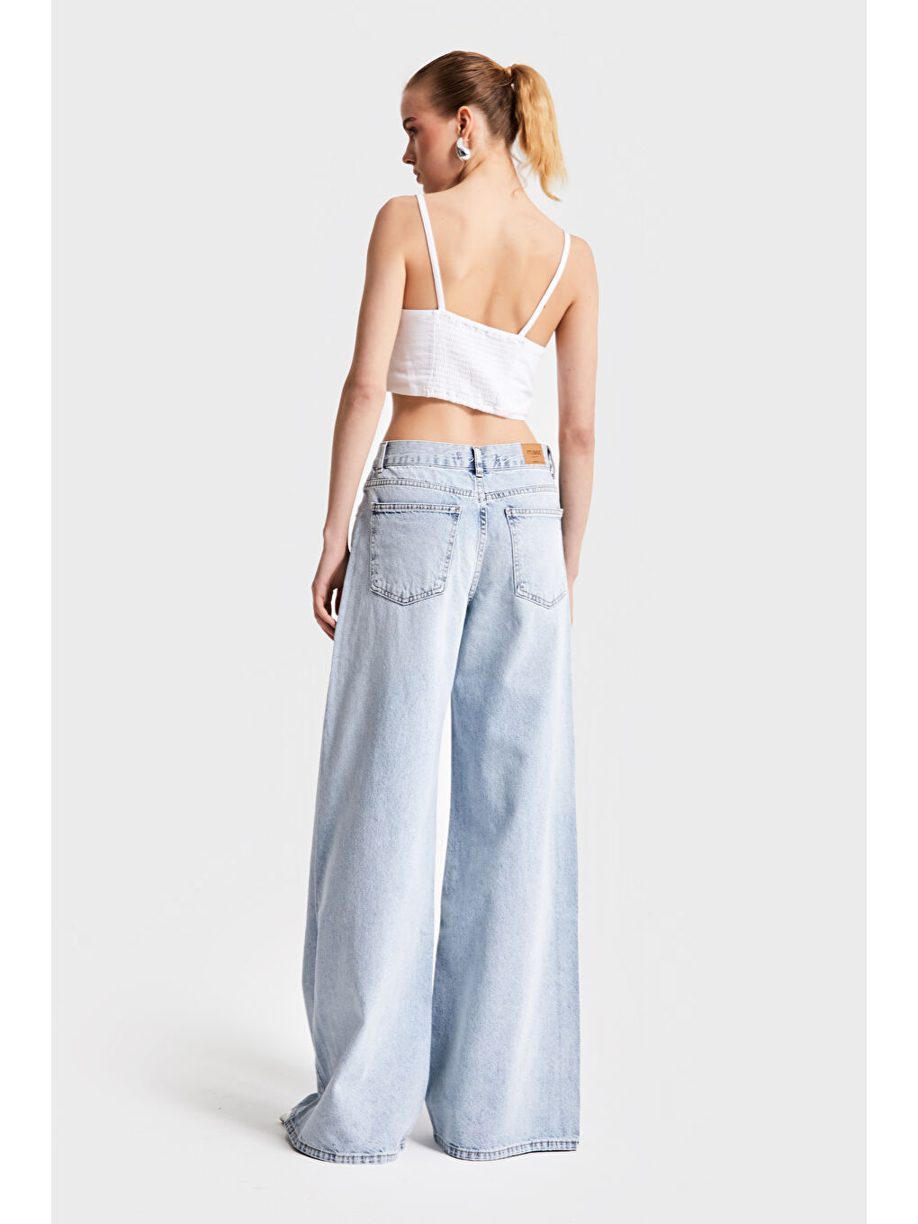 Mavi Kadın Snow Jean Rengi Hera 17S5-3 Palazzo Fit Denim Pantolon-5