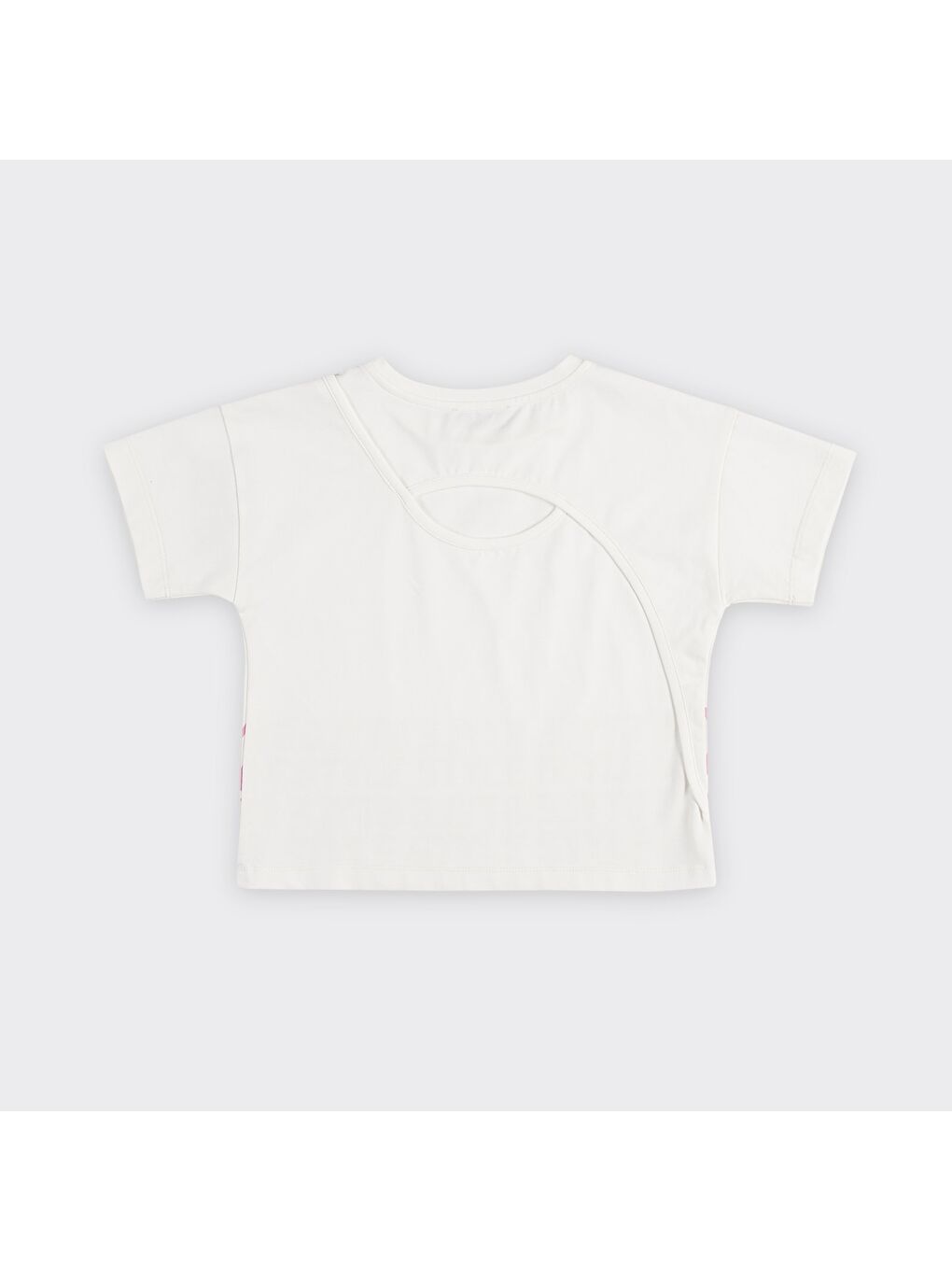 Panço Beyaz Kız Çocuk  Sırtı Pencere Detaylı T-Shirt - 2