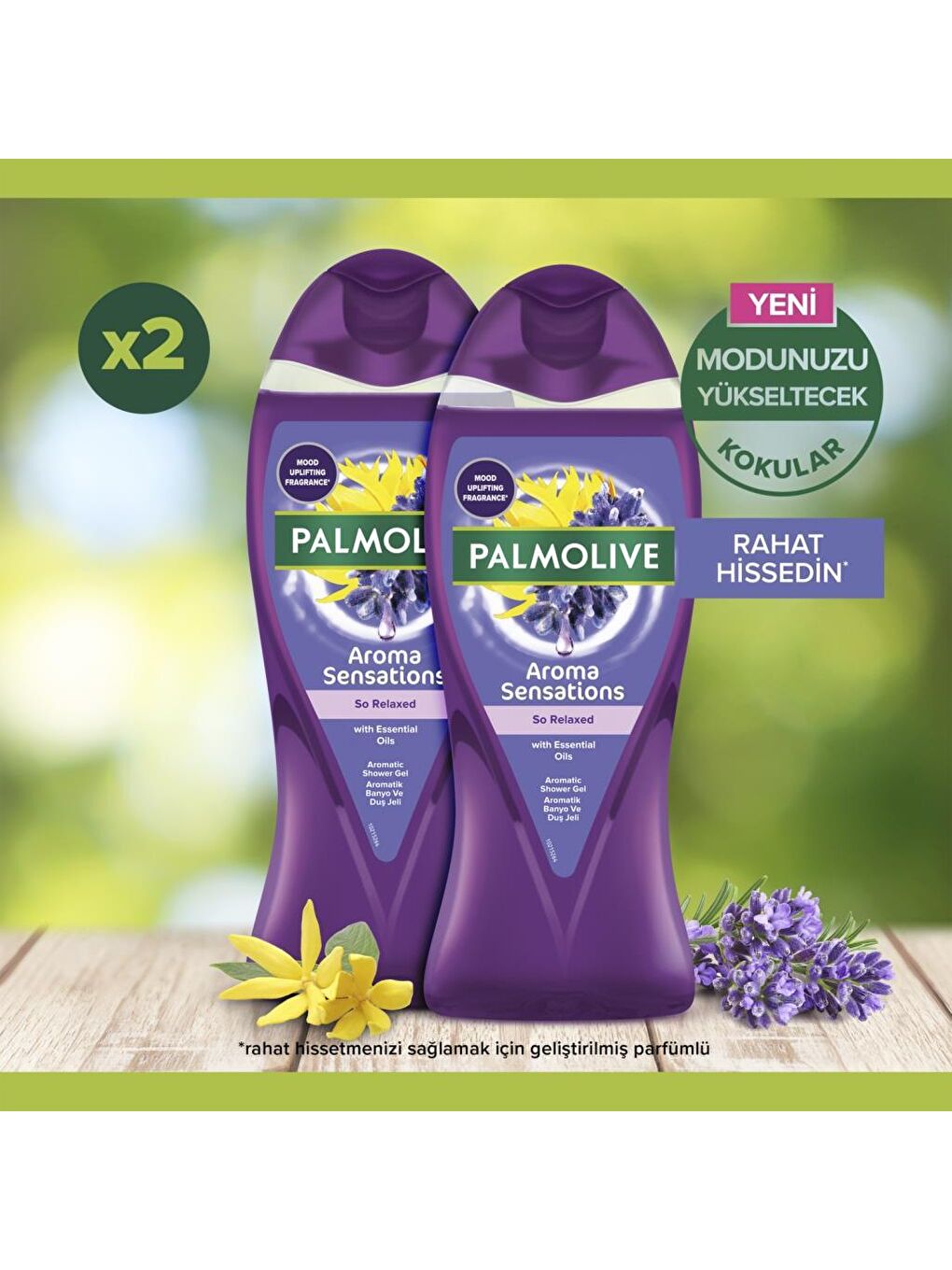 Palmolive Mor Aroma Sensations So Relaxed Aromatik Banyo ve Duş Jeli 500 ml x 2 Adet + Duş Lifi Hediye - 2