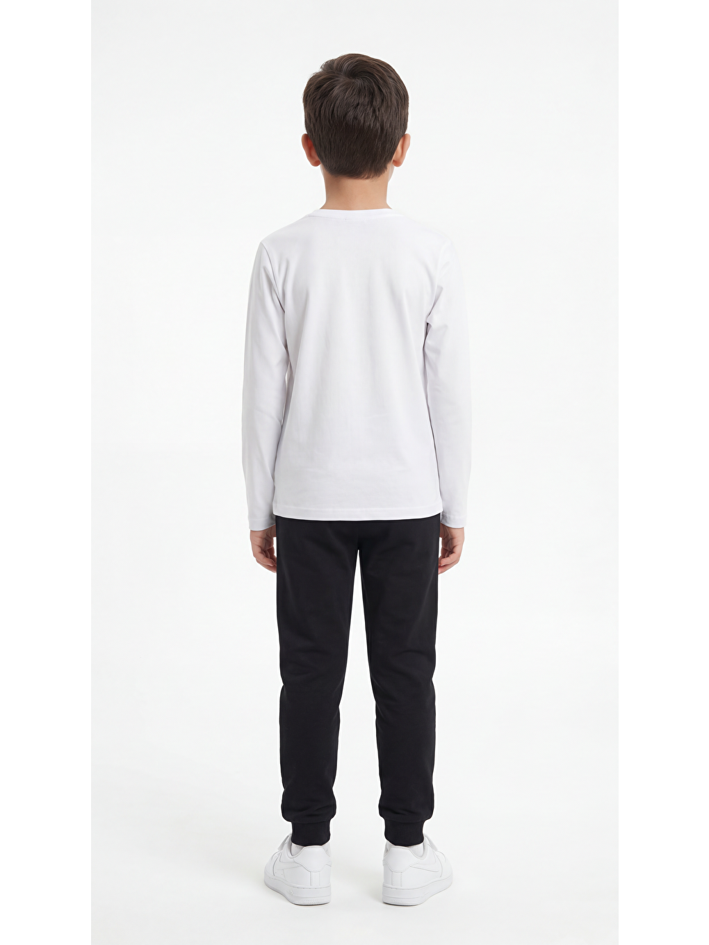 Beyaz Basic Uzun Kol Erkek Çocuk Badi-3
