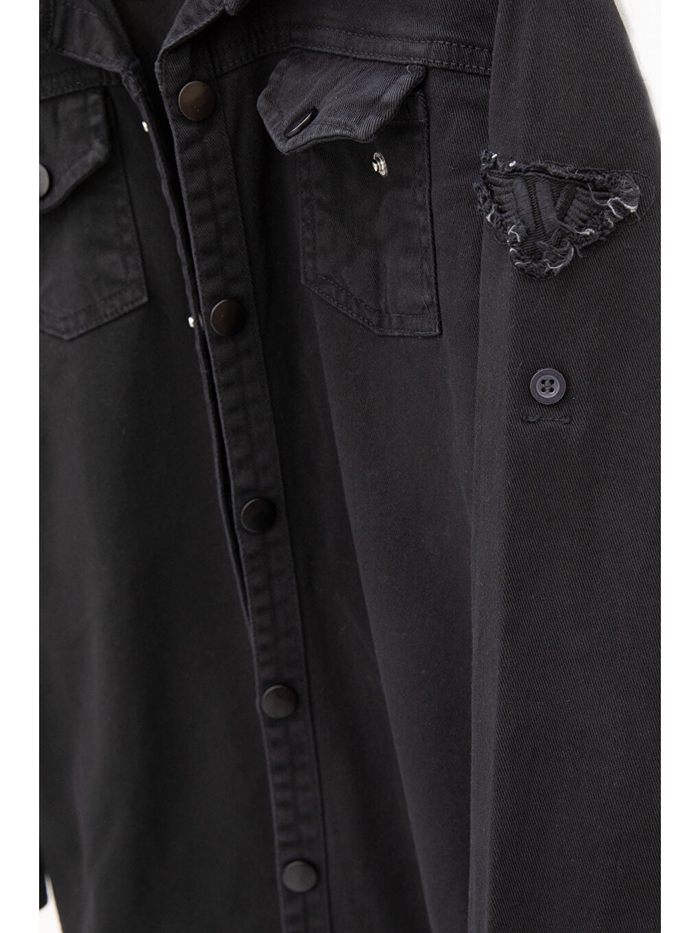 Siyah Keten Gömlekli Bisiklet Yaka Baskılı Tişörtlü Erkek Çocuk 2li Takım 20255-2