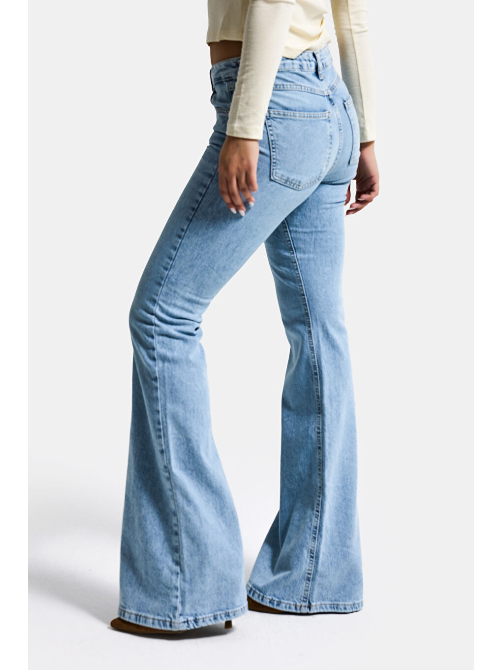 Mavi Kadın Ice 4s6-3 Mid Rise Flare Fit Esnek Kumaş Denim Jean-6