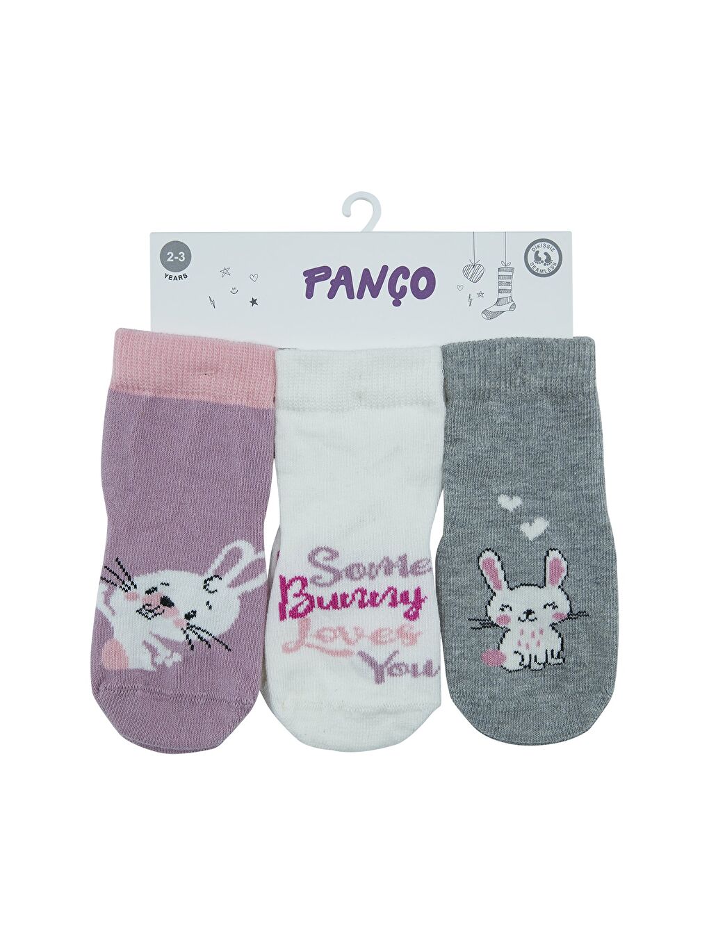 Panço Karişik Kız Çocuk 3'lü Soket Çorap Set