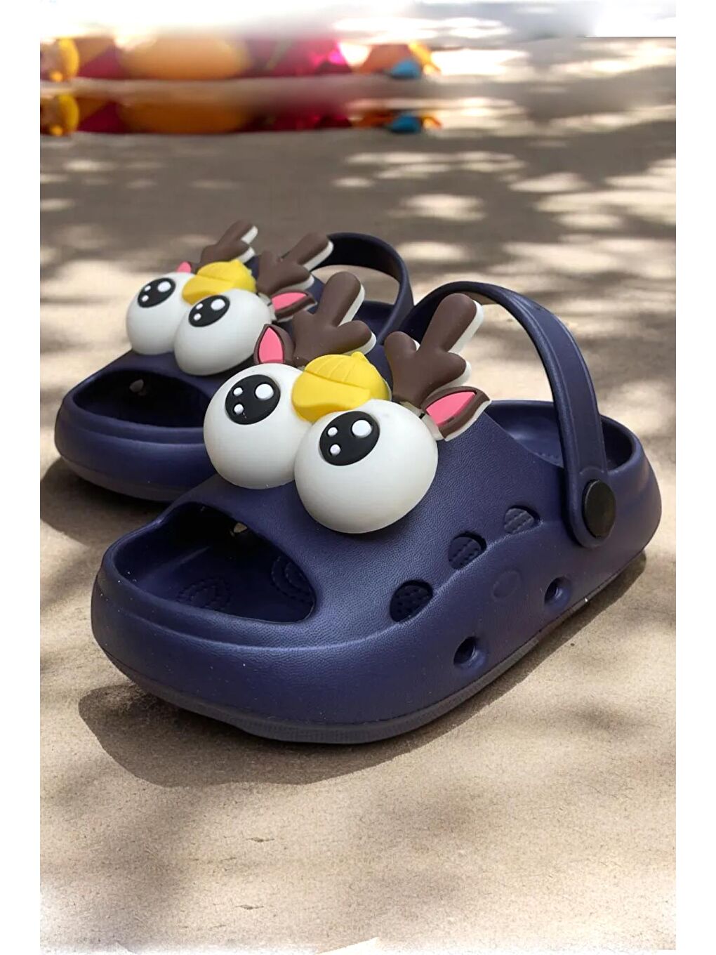 Lacivert Göz Figürlü Delikli Çocuk Terlik-2