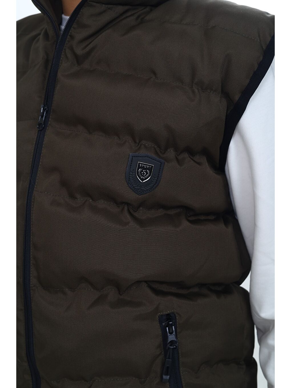 Haki Erkek Çocuk Göğsü Armalı Şişme Yelek-3