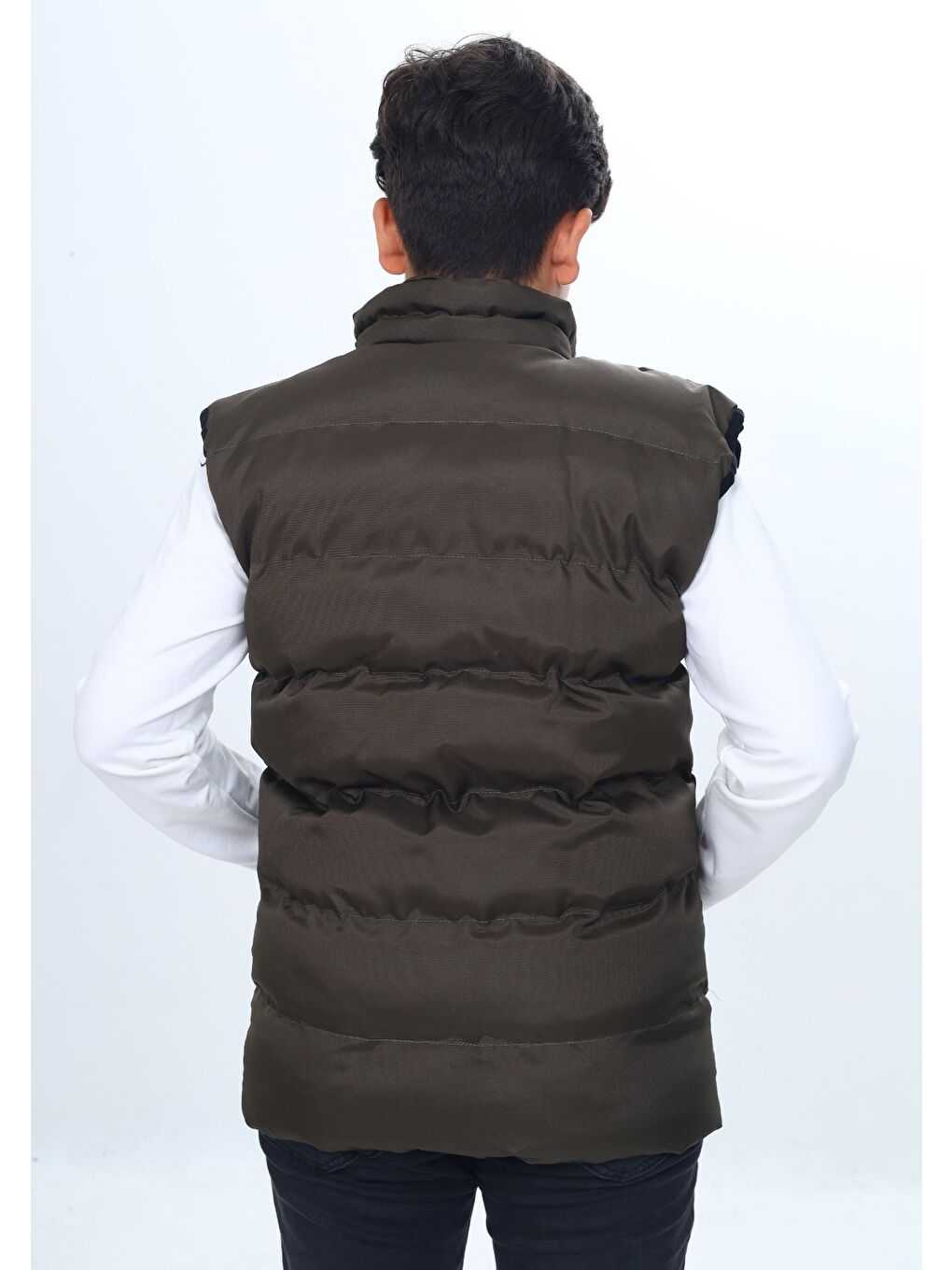 Haki Erkek Çocuk Göğsü Armalı Şişme Yelek-5