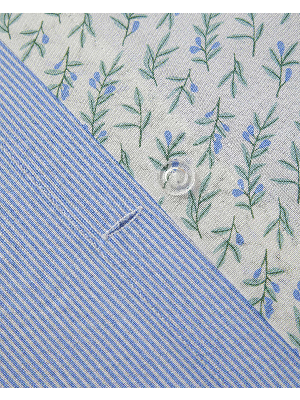 Meadowbud Kolay Ütülenir Çift Kişilik Nevresim Seti 200x220 Cm Mavi - Yeşil-5
