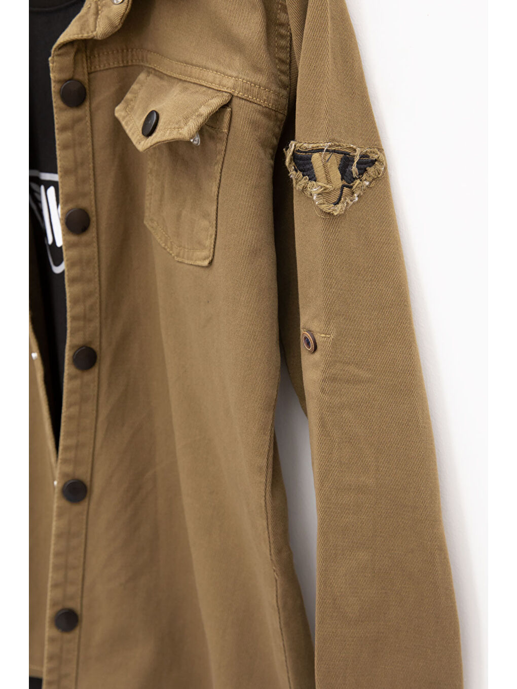 Kahverengi Kahve Keten Gömlekli Bisiklet Yaka Baskılı Tişörtlü Erkek Çocuk 2li Takım 20257-2