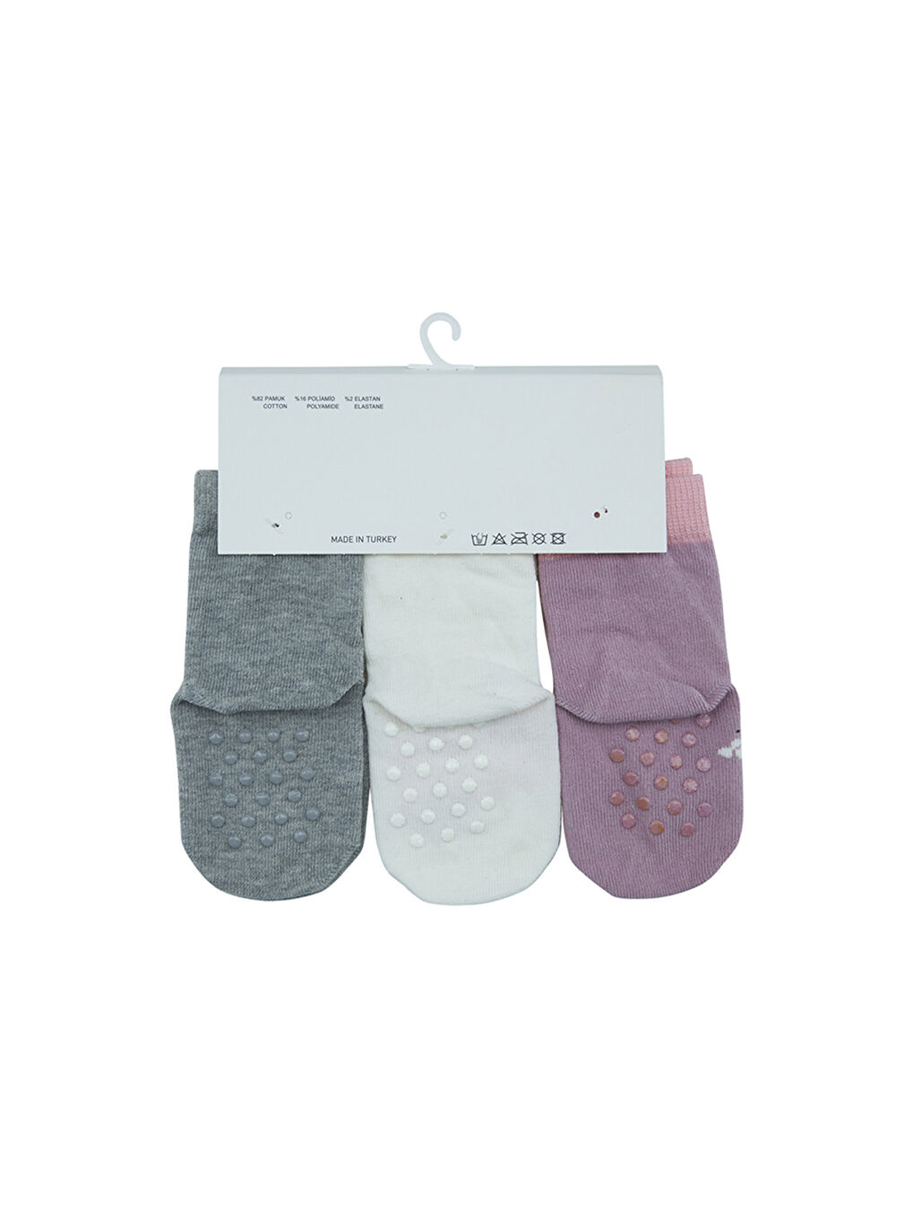Panço Karişik Kız Çocuk 3'lü Soket Çorap Set - 7