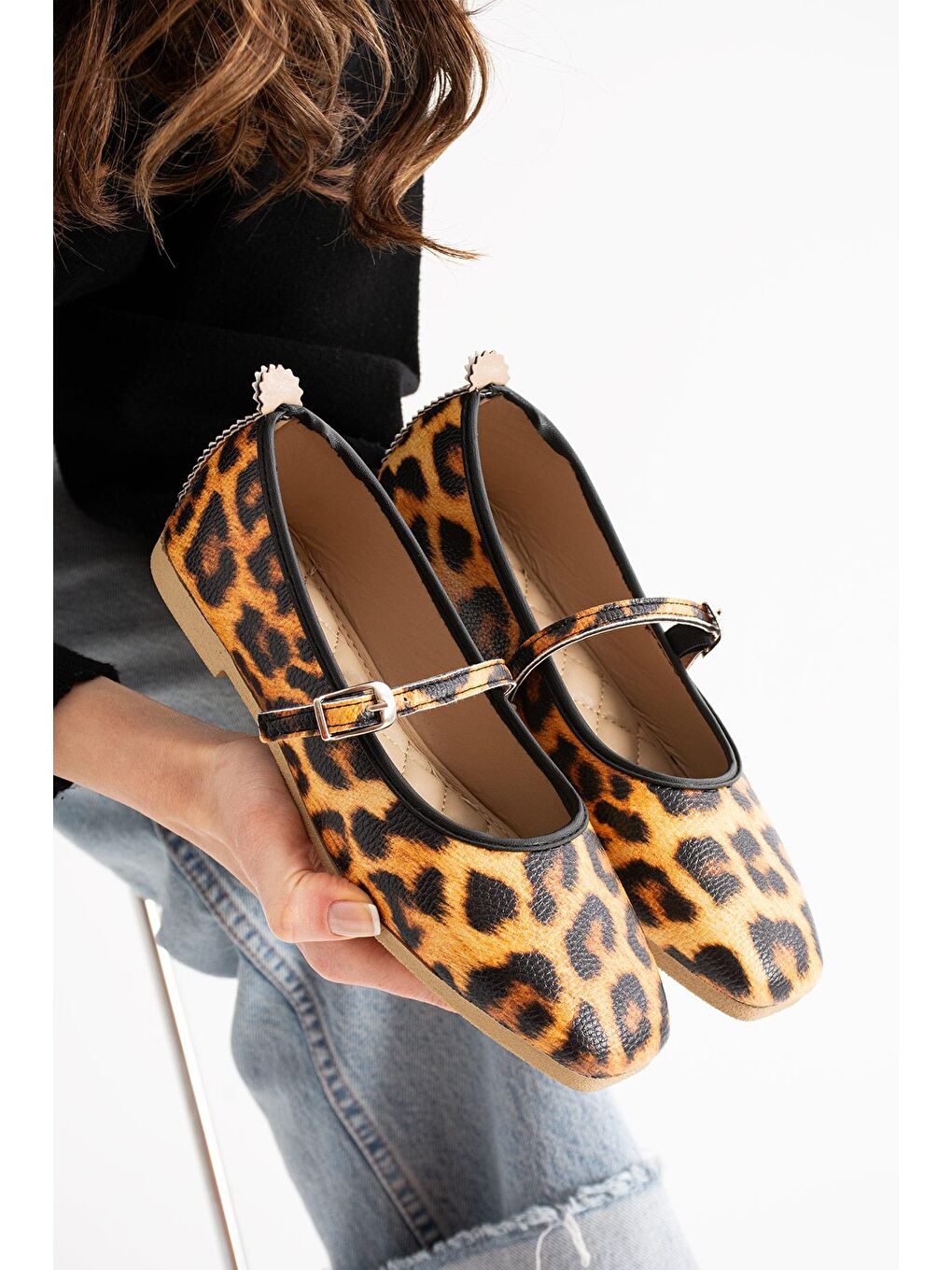 Sarı AL-142 Tokalı Babet Günlük Kadın Ayakkabı Ev Babeti-2