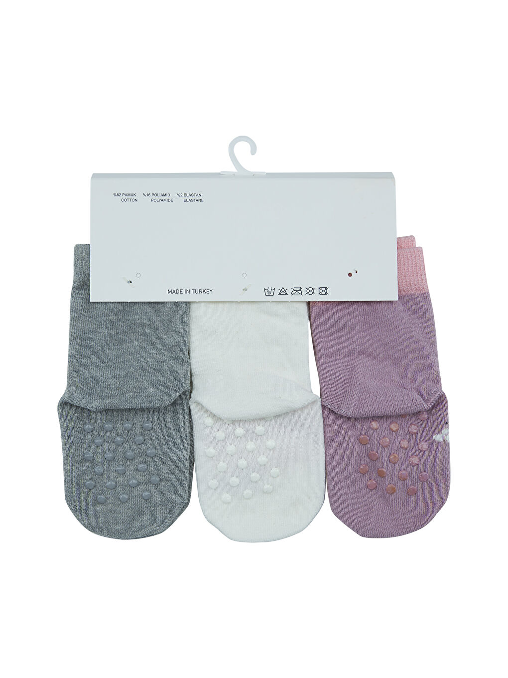 Panço Karişik Kız Çocuk 3'lü Soket Çorap Set - 8