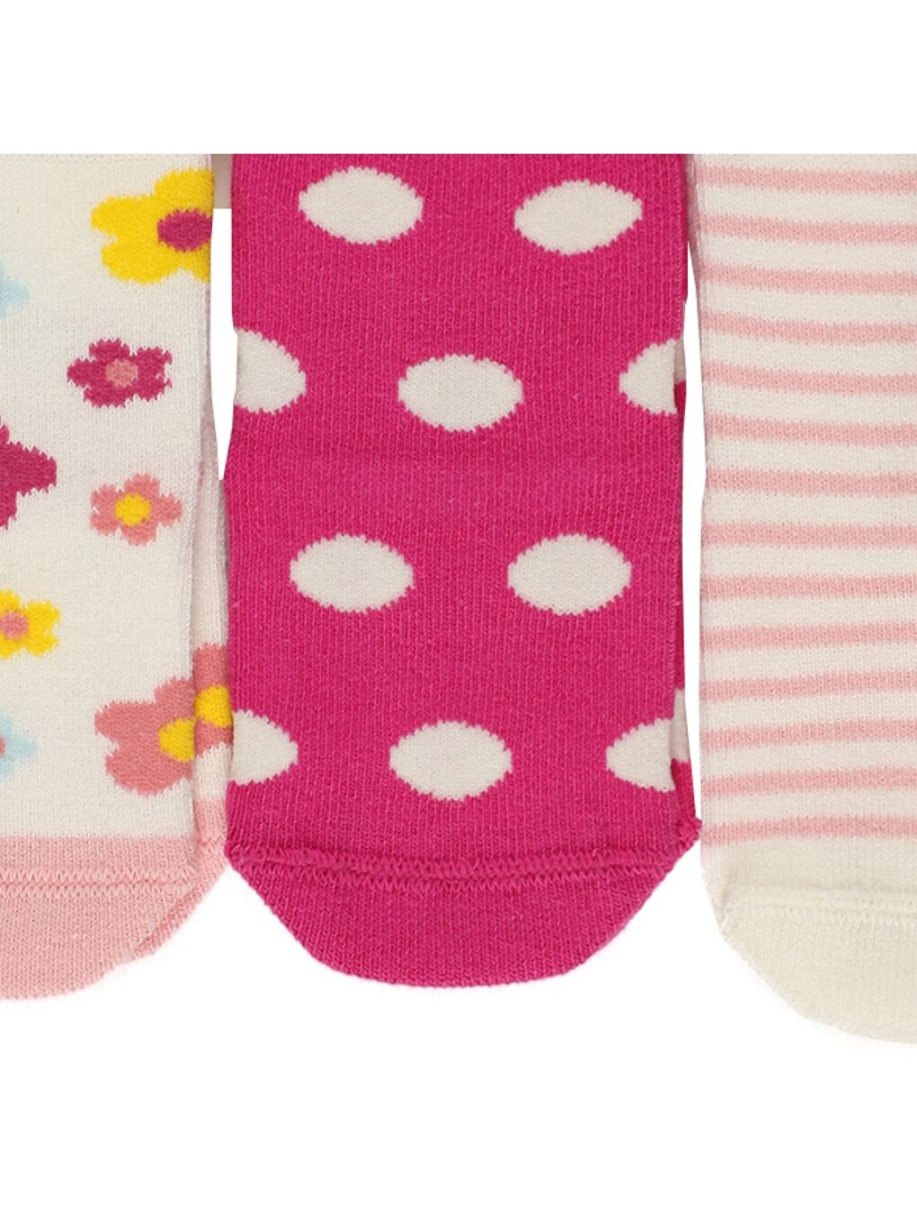 Pembe Kız Çocuk 3 lü Çorap Set-2