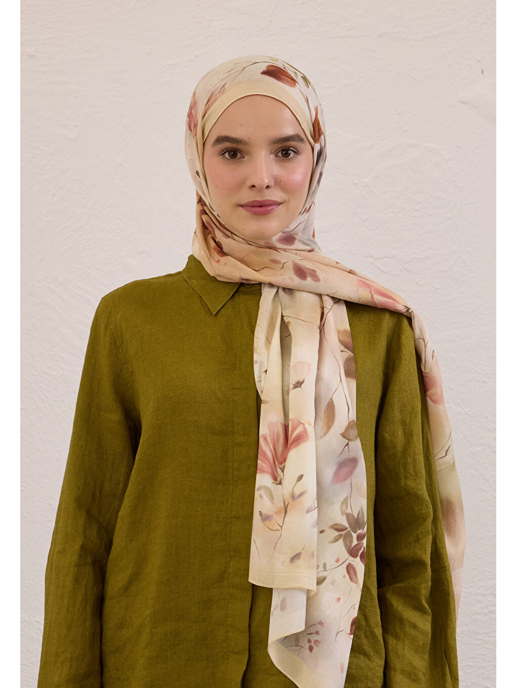 Sweet Wıllıam Desen Rami Şal Bej-1