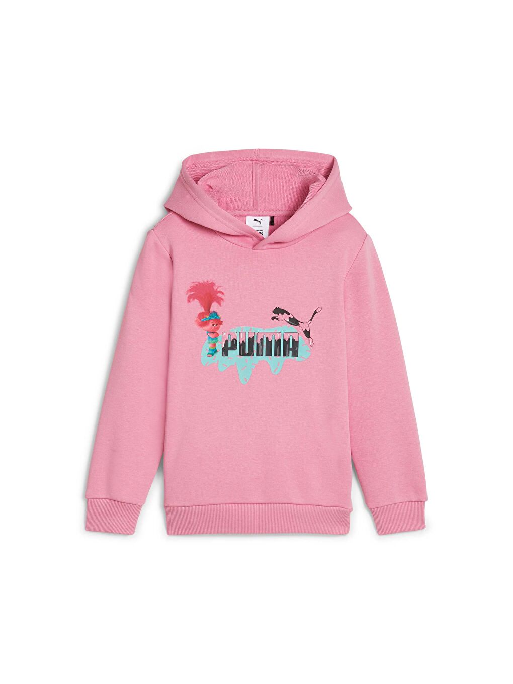 Pembe x TROLLS Çocuk Kapüşonlu Sweatshirt-3