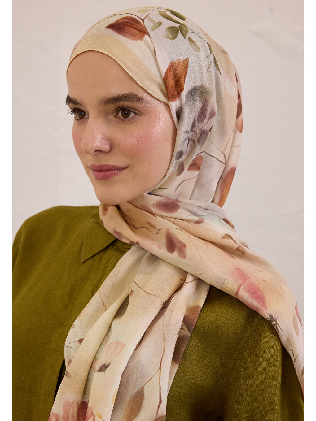 Sweet Wıllıam Desen Rami Şal Bej-2