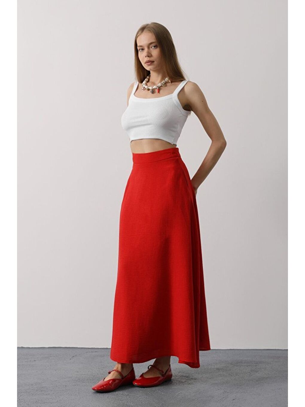 Keten Etek - Kırmızı-2