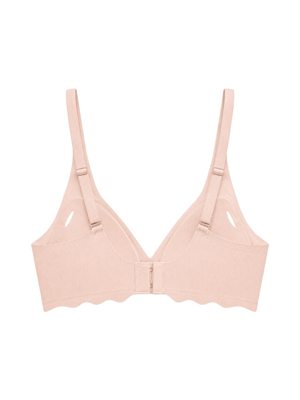 Bej Seamless Bra - Lumera | Ten Lazer Kesim Balensiz Rib Dokulu Dalga Kesim Dikişsiz Kadın Sütyen-1