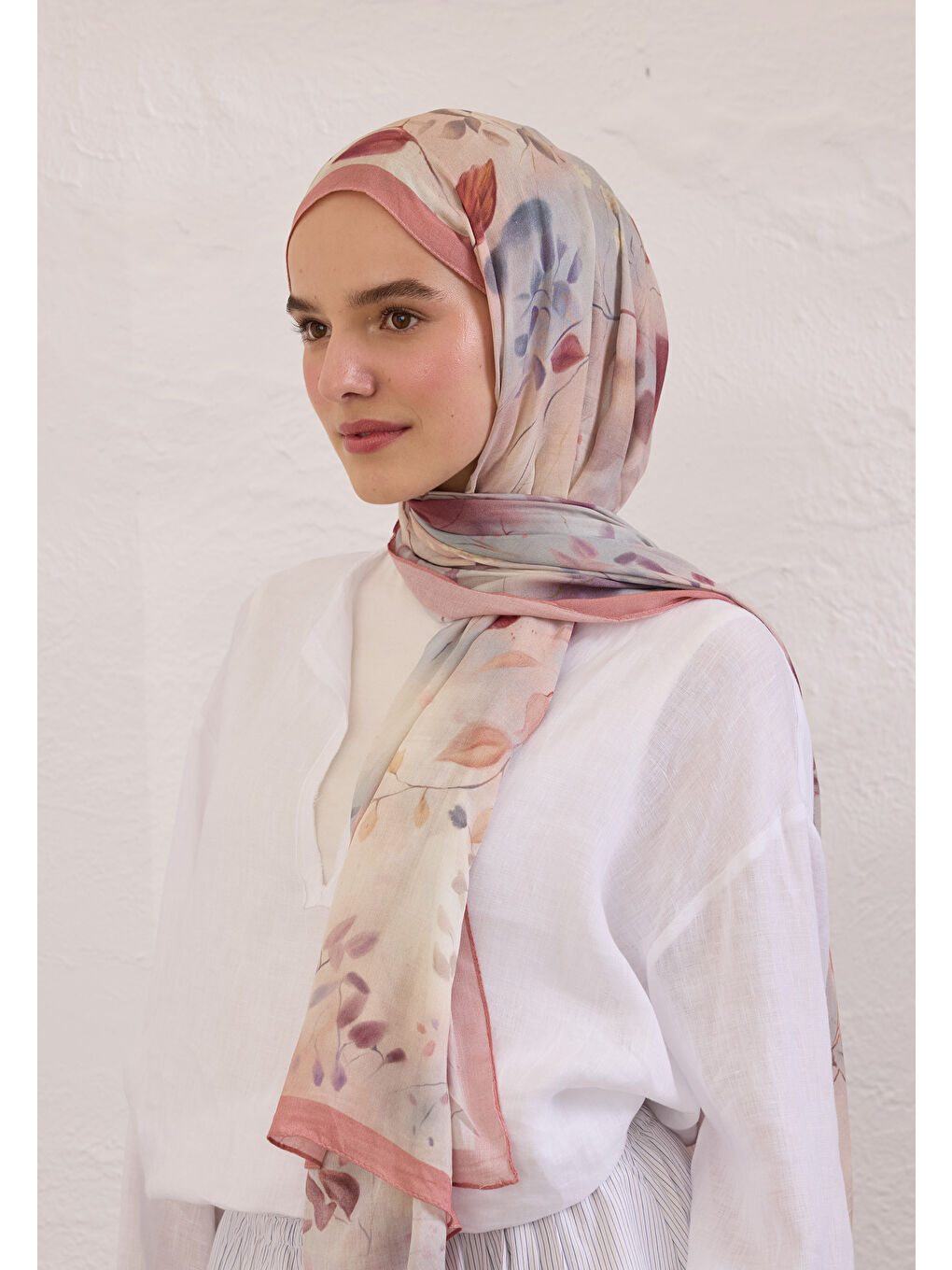 Sweet Wıllıam Desen Rami Şal Soft Pembe-2