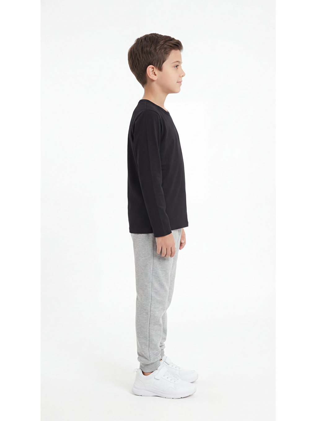 Siyah Basic Uzun Kol Erkek Çocuk Badi-2