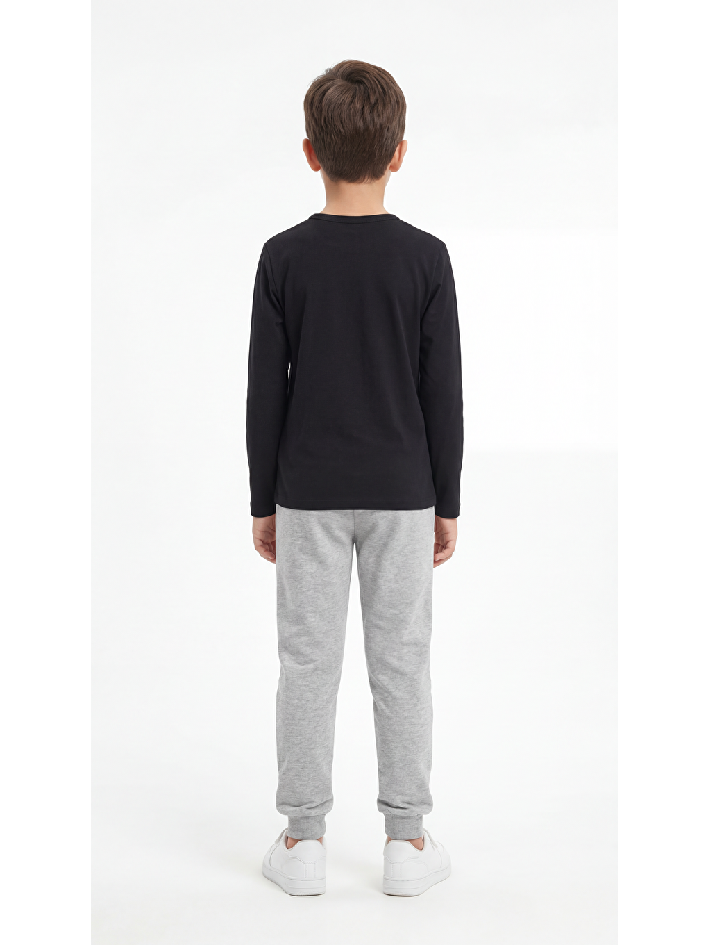 Siyah Basic Uzun Kol Erkek Çocuk Badi-3