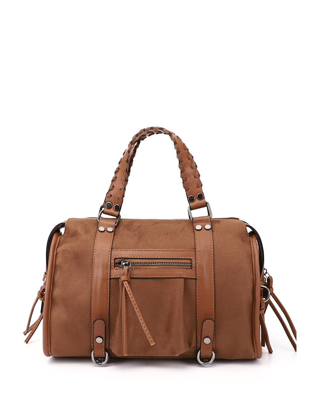 Kahverengi Kadın TABA Bowling El Ve Omuz Çantası-3