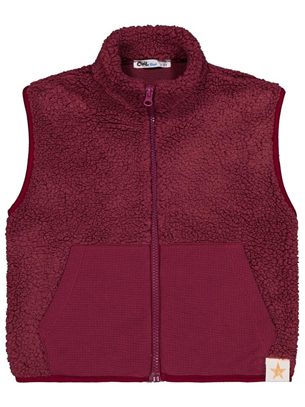 Boys Yıldız Nakışlı 2-5 Yaş Yelek - Bordo 3-4 Yaş-2