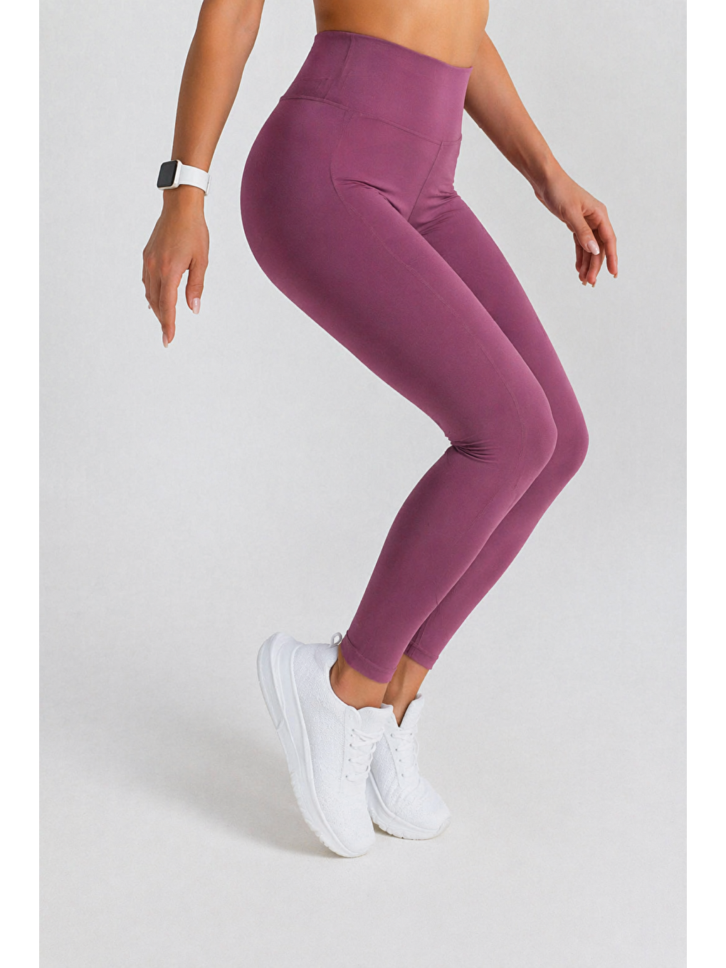 Mor Kadın Ekstra Yüksek Bel Dalgıç Kumaş Esnek Spor Rahat Günlük Tayt