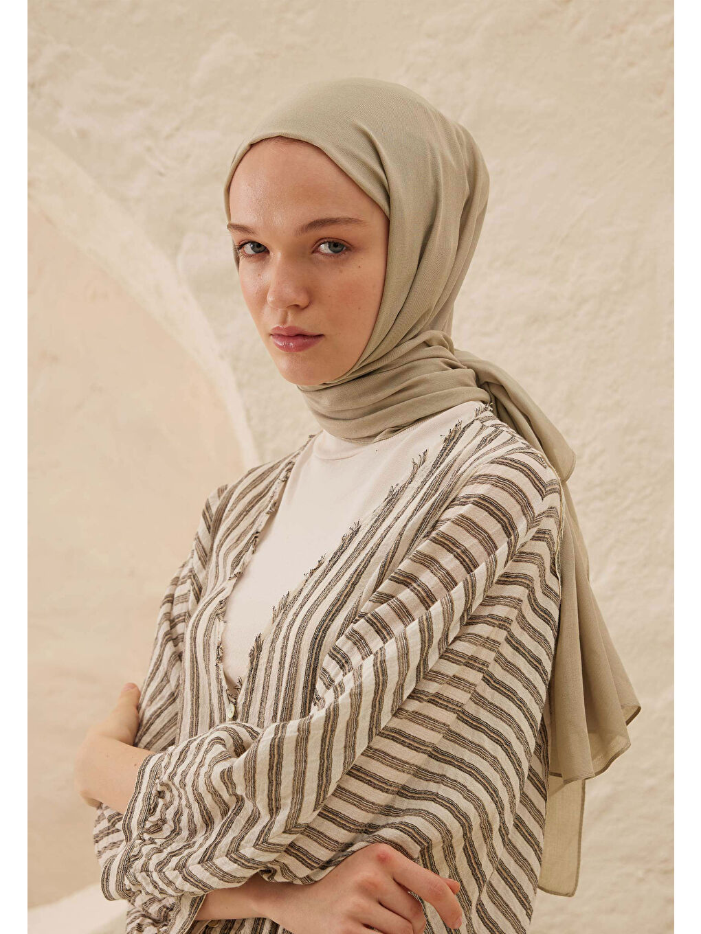 Rami Viskon Şal Bej-2