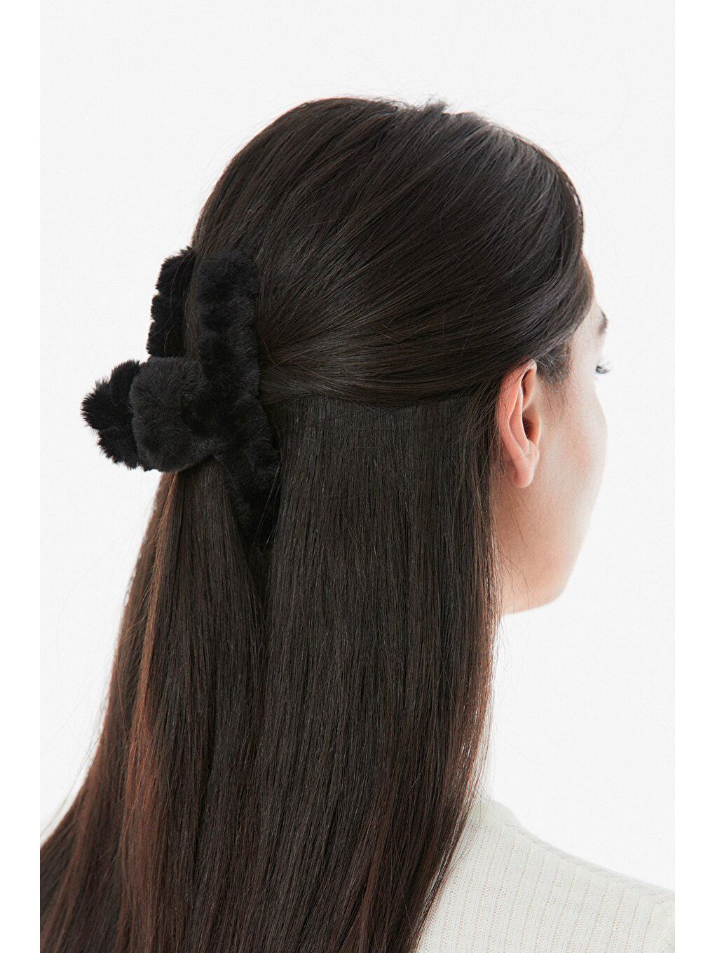 Siyah Peluş Mandal Toka