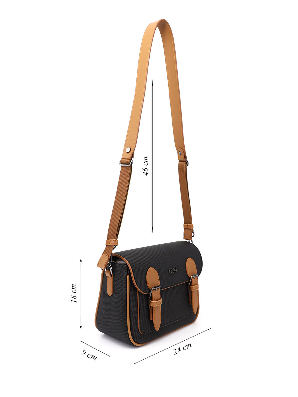 Siyah Kadın SİYAH-TABA Uzun Askılı Omuz Çantası-1