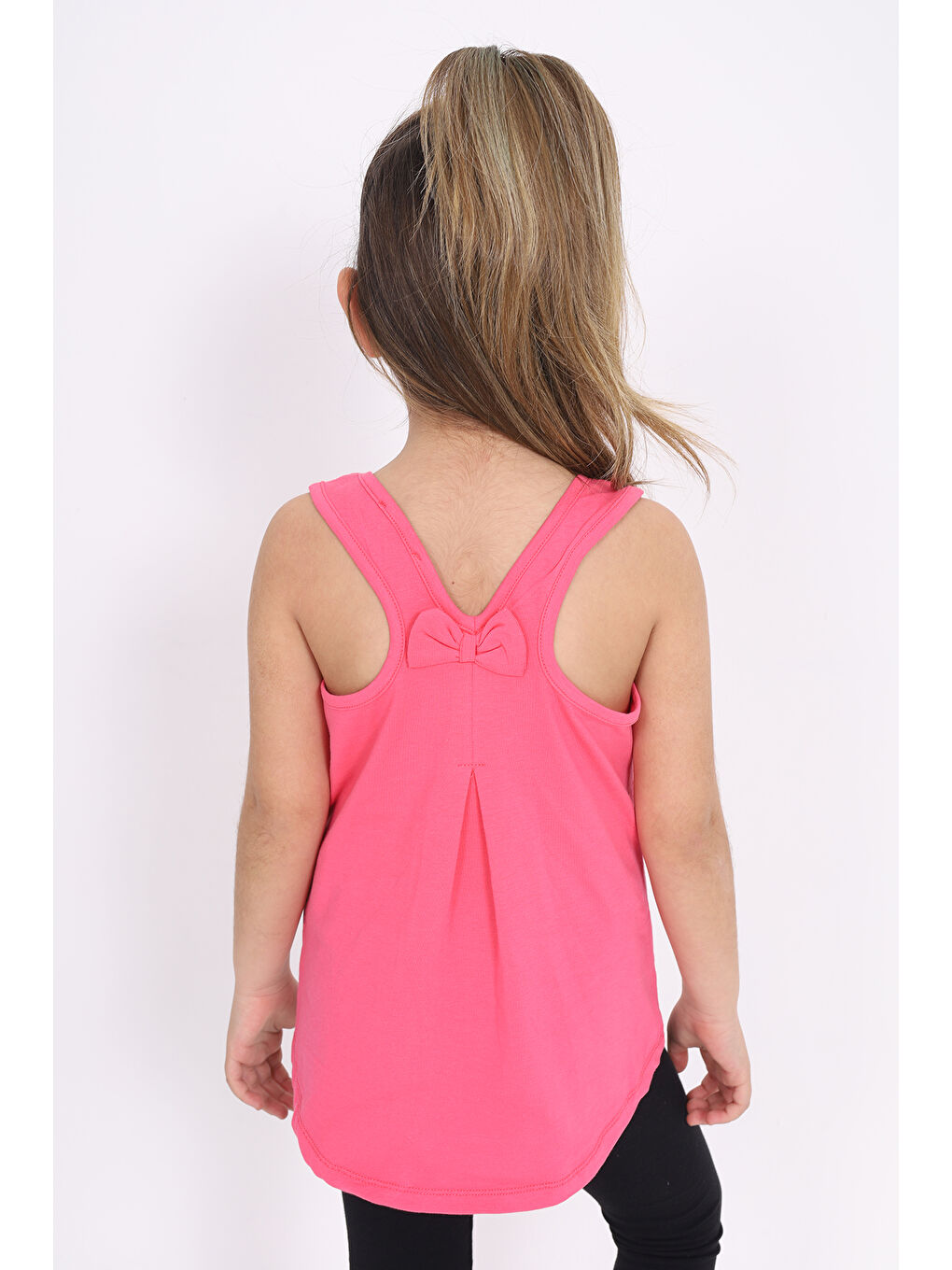 Fuşya Kız Çocuk Bisiklet Baskılı Atlet-3