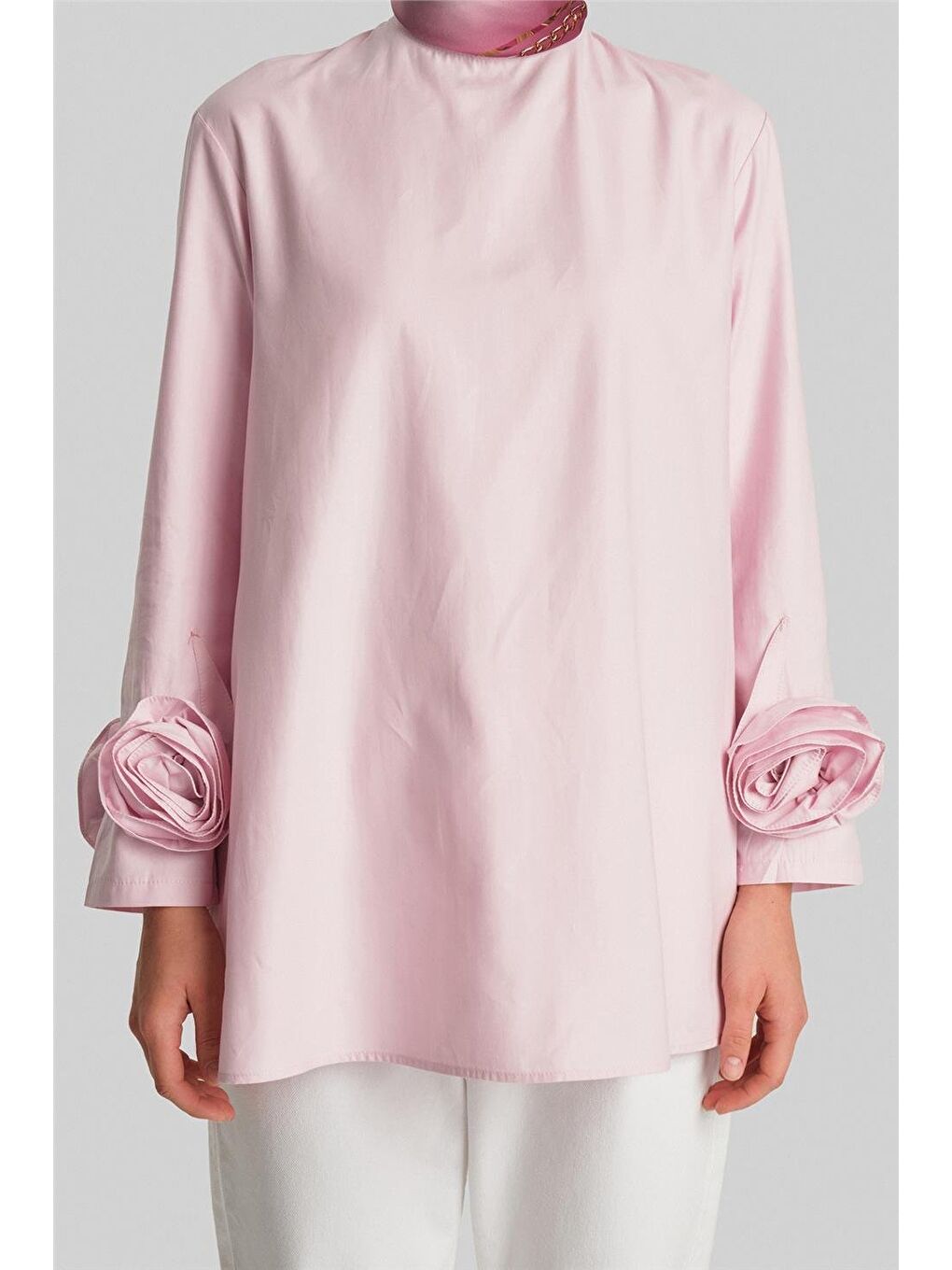 ARMİNE Kolları Çiçekli Bluz 24Y3553 Pembe - 4