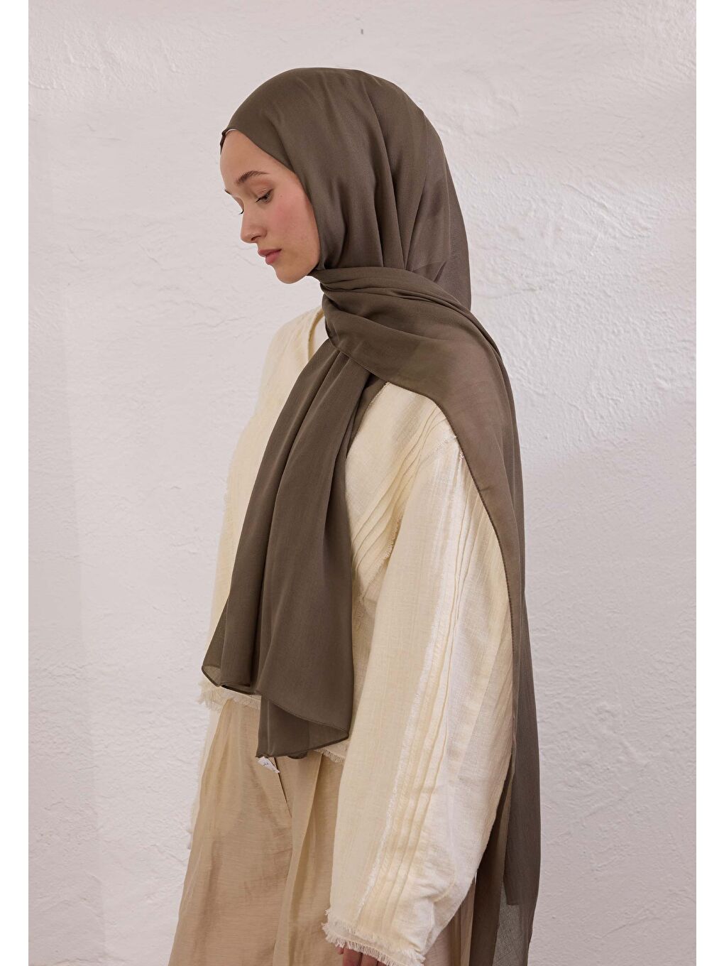 Kahverengi Soft Viskon Şal Koyu Vizon-1
