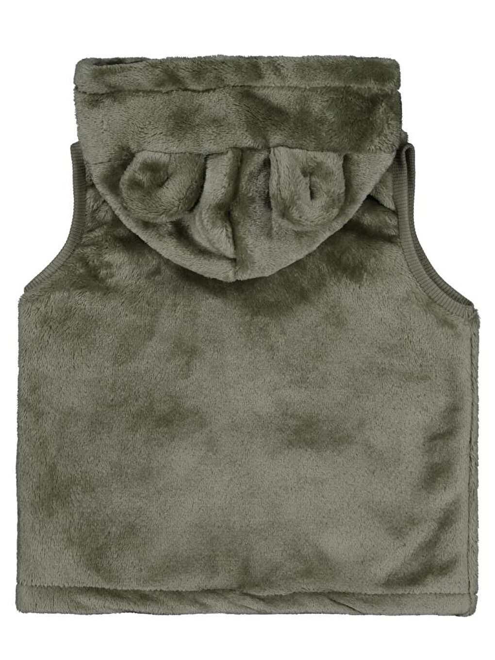 Baby Kapüşonu Kulaklı 6-18 Ay Yelek - Haki 18-24 Ay-2