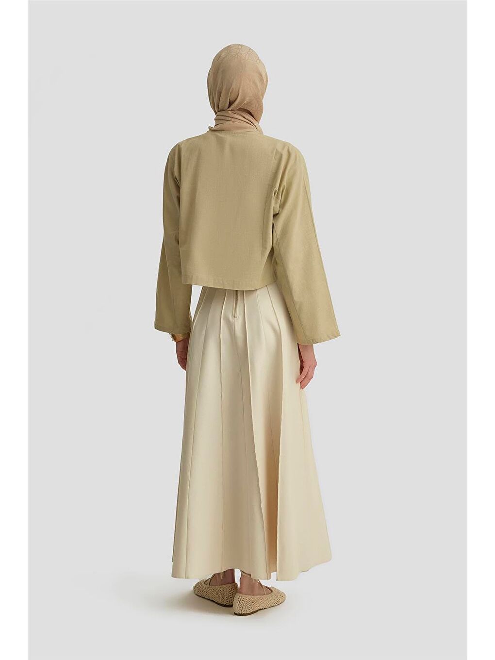 Bej Kup Dikiş Detaylı Basic Bluz 25Y3715 Naturel-4