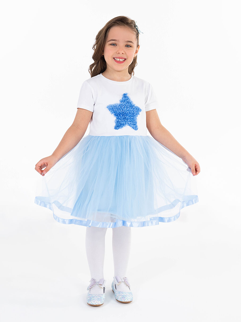 Girls Kız Çocuk Elbise 4-9 Yaş Mavi