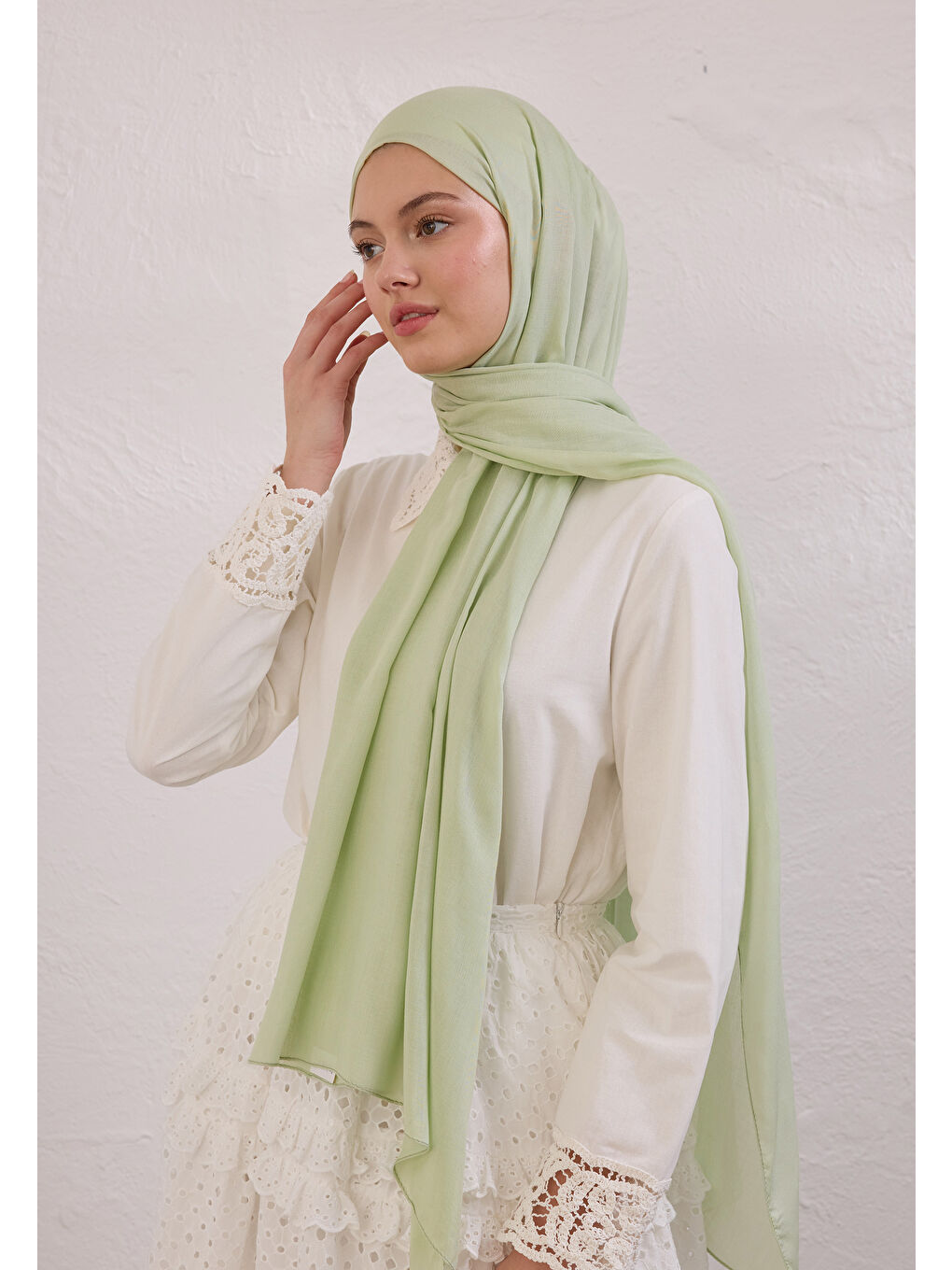 Yeşil Soft Viskon Şal Mint-2