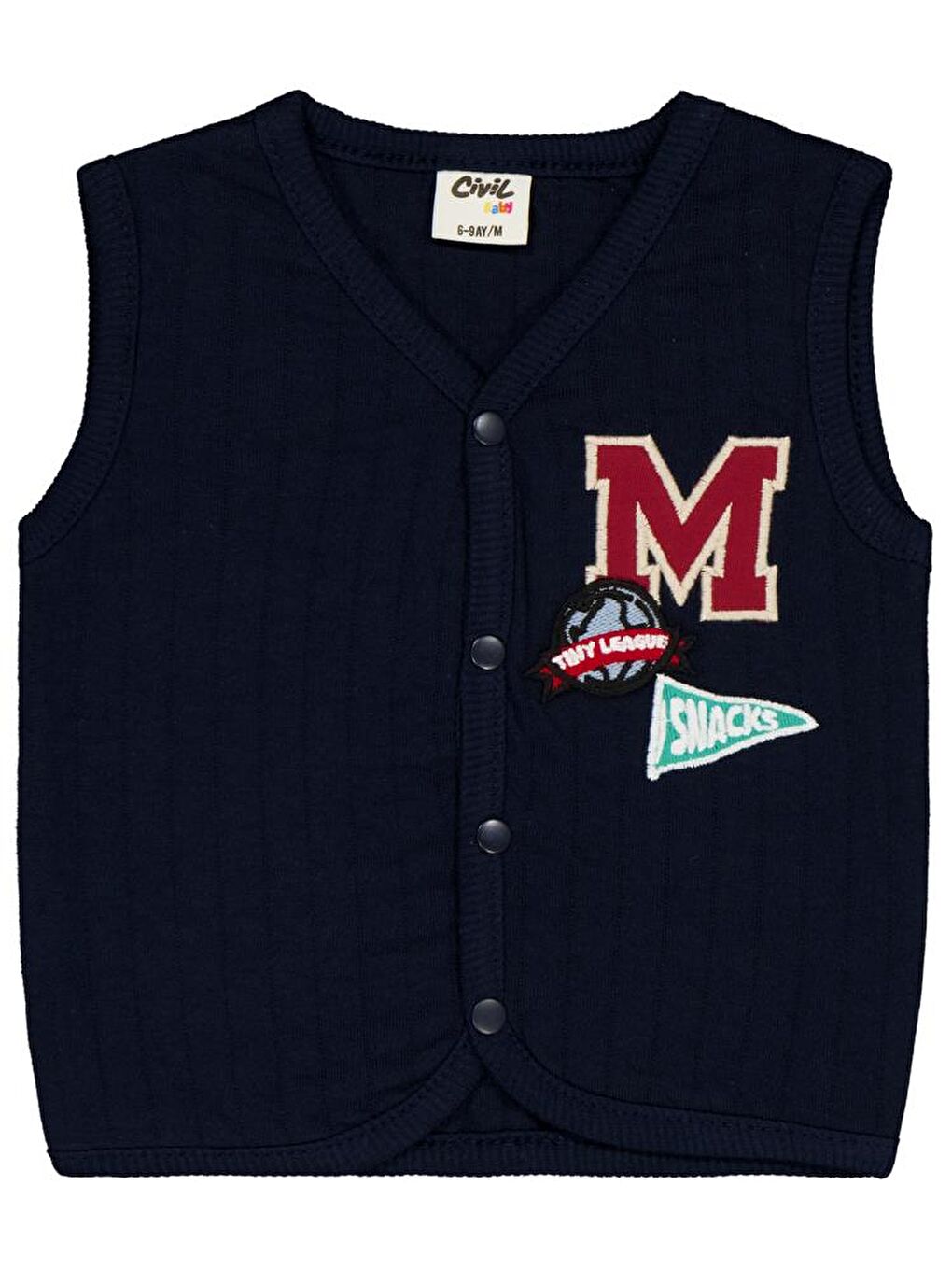 Baby M Nakışlı 6-18 Ay Yelek - Lacivert 18-24 Ay