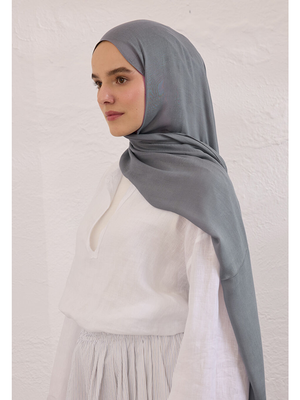 Soft Viskon Şal Mavi-Gri-3
