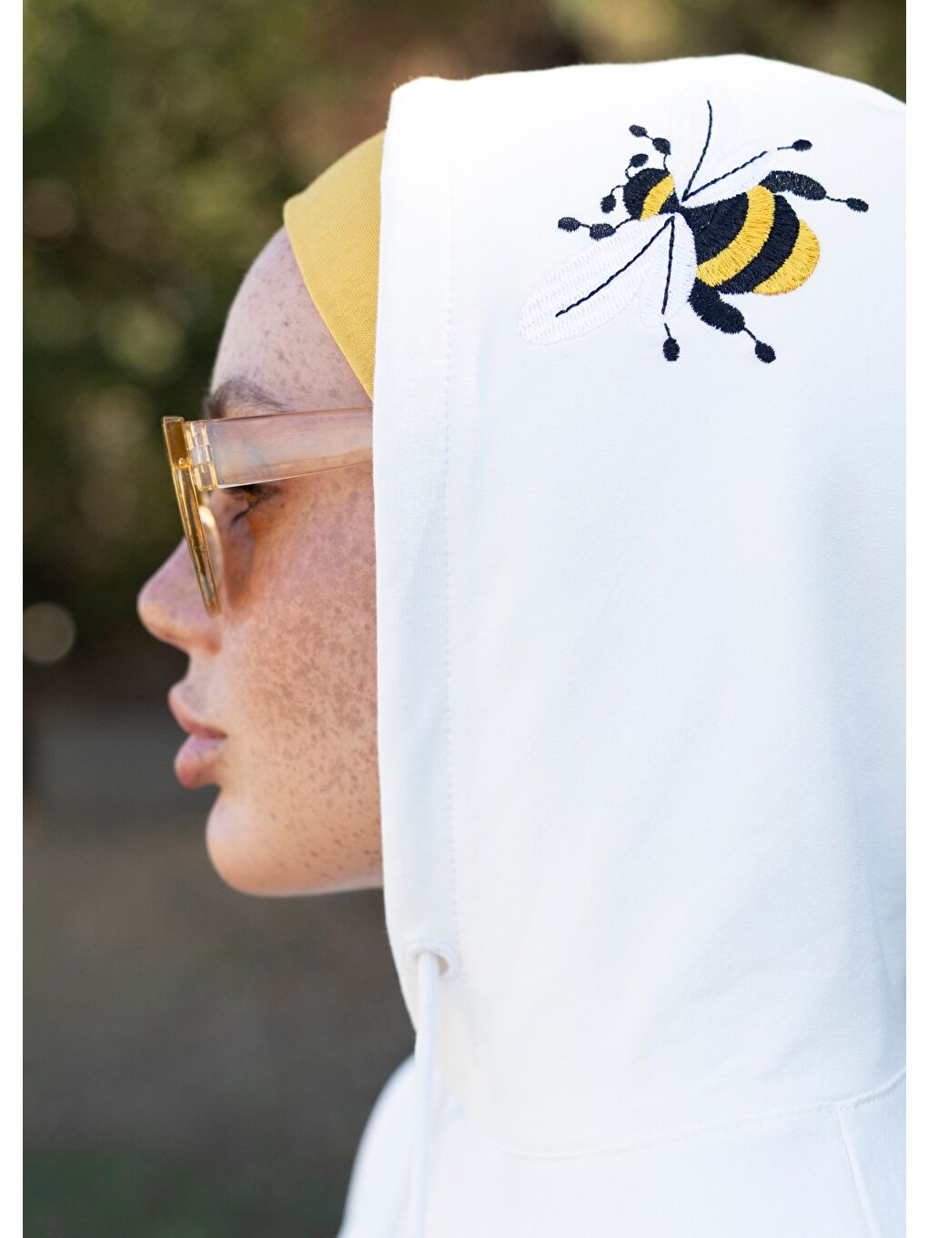 Beyaz Tesettür Eşofman Üstü Arı Maya-2