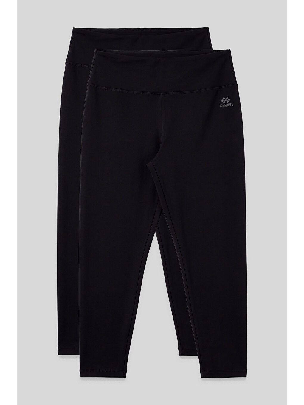 Slim Fit 2li Paket Siyah Büyük Beden kadın Tayt - 94650