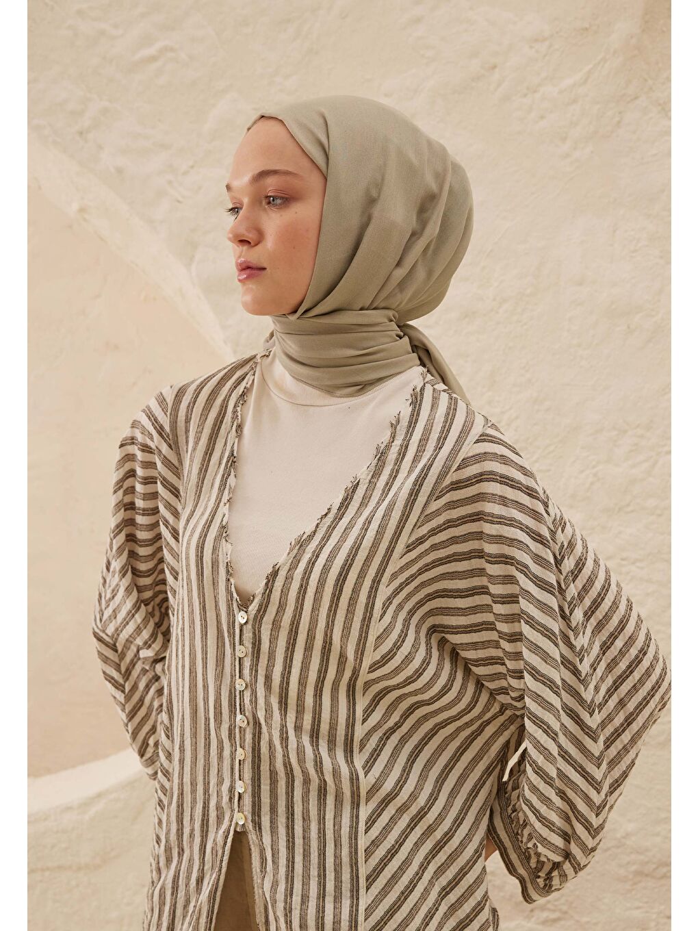 Bej Rami Viskon Şal Taş-3