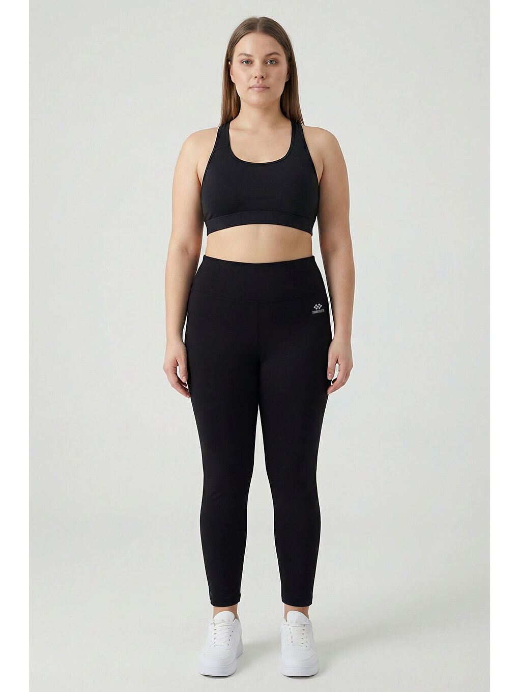 Slim Fit 2li Paket Siyah Büyük Beden kadın Tayt - 94650-1