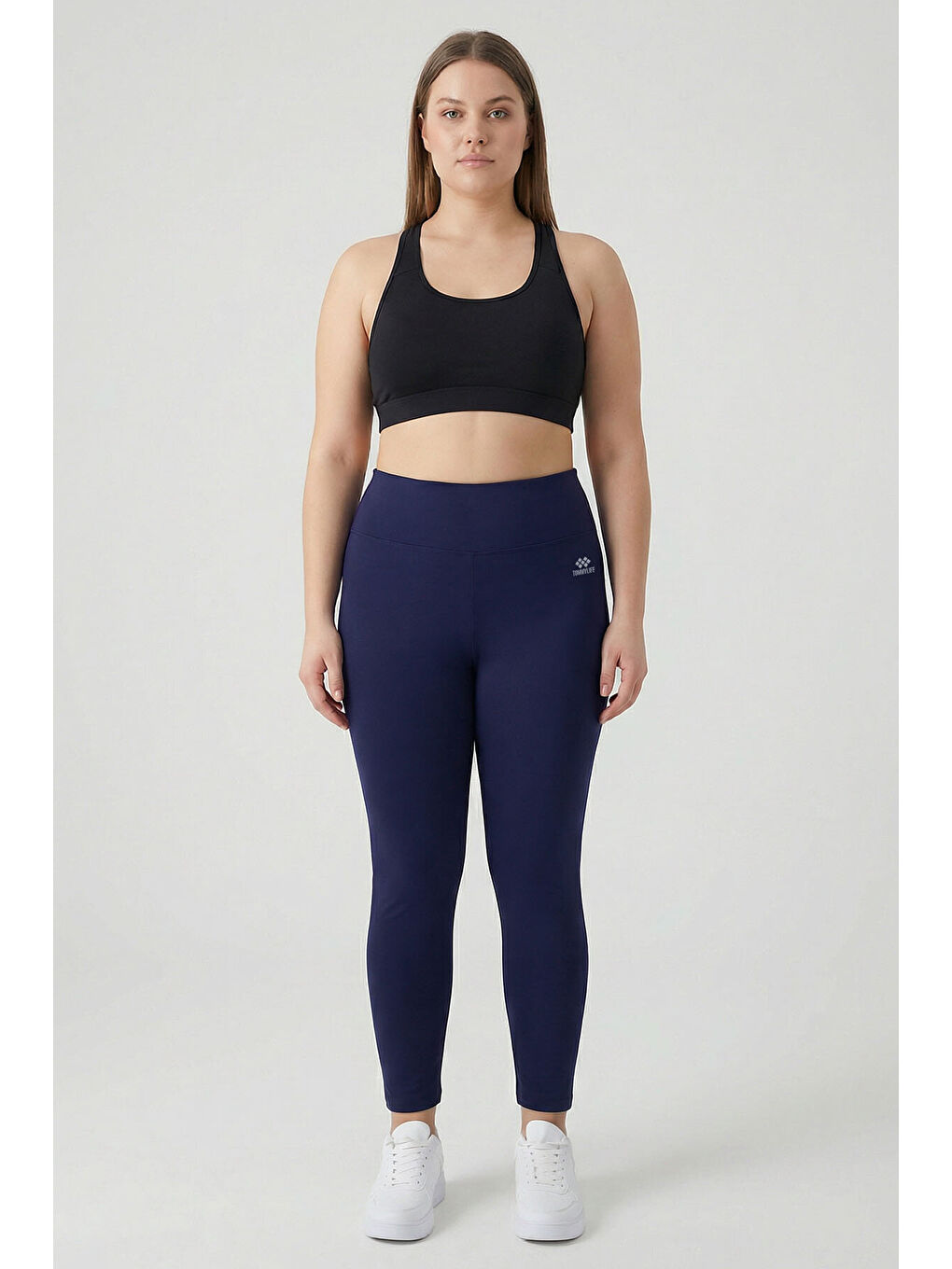 Antrasit Slim Fit 2li Paket İndigo-Koyu Gri Büyük Beden kadın Tayt - 94650-1