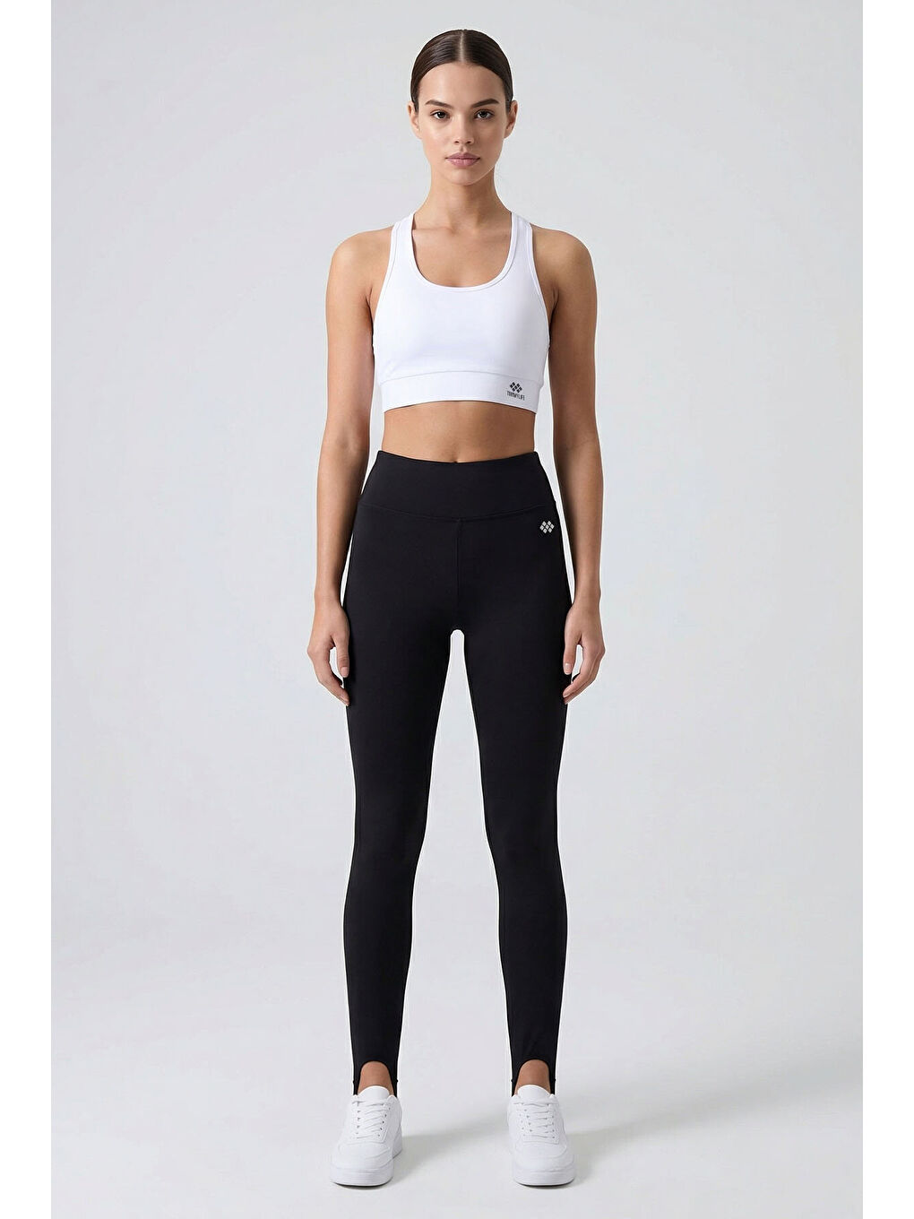 Siyah Standart Fit Esnek Spor Performans Kadın Topuklu Tayt - 94685