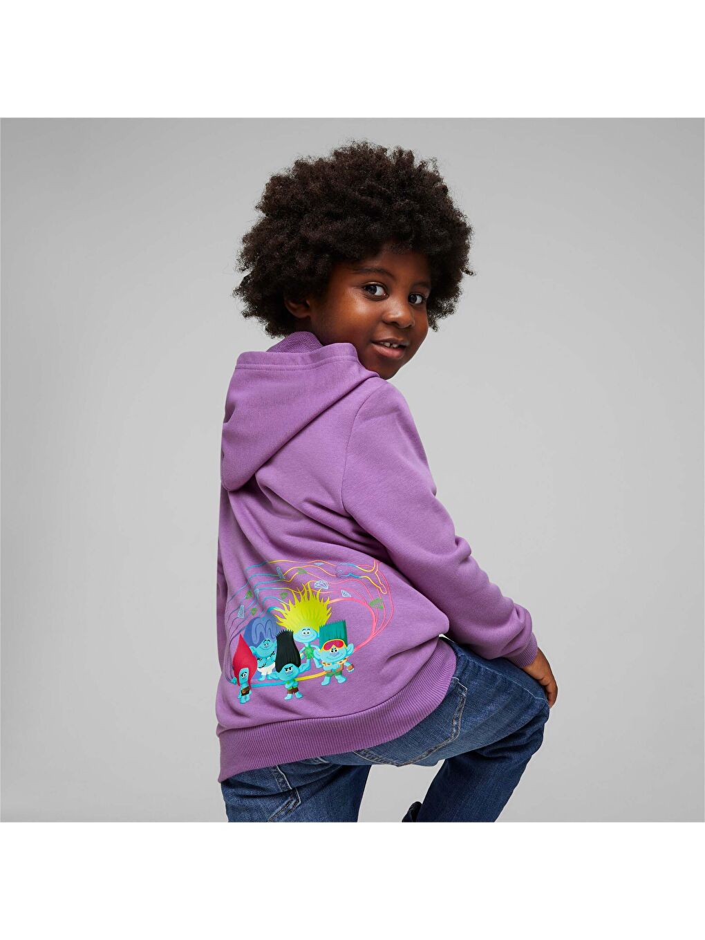 Mor x TROLLS Çocuk Kapüşonlu SWEATSHIRT-2