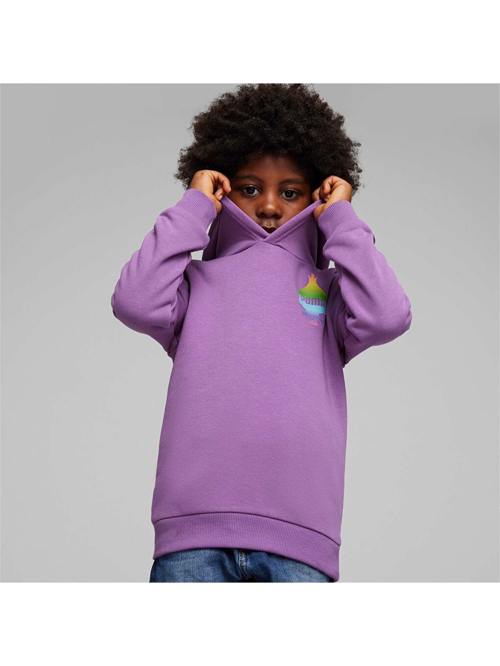 Mor x TROLLS Çocuk Kapüşonlu SWEATSHIRT-4