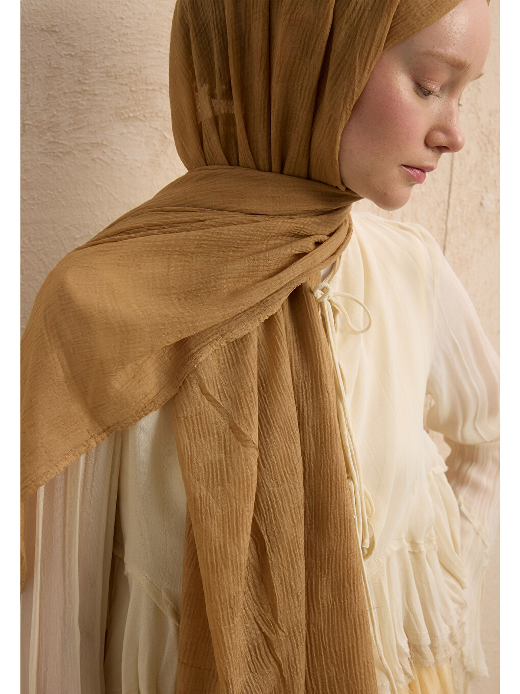 Kahverengi Modal Damalı Şal Sütlü Kahve-3